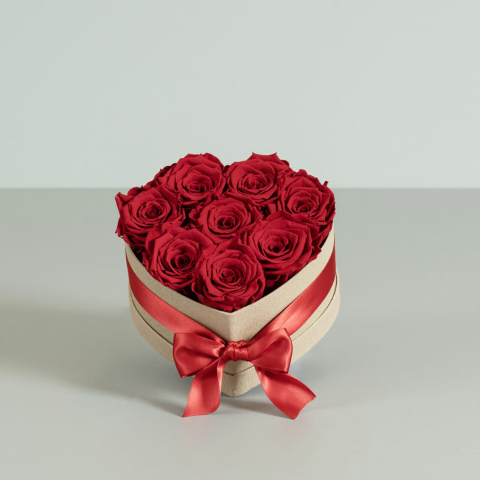 Cuore di rose stabilizzate